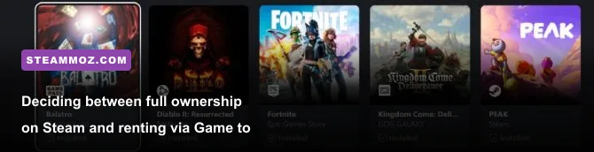 Comparison between Steam game library and PC Game Pass dashboard