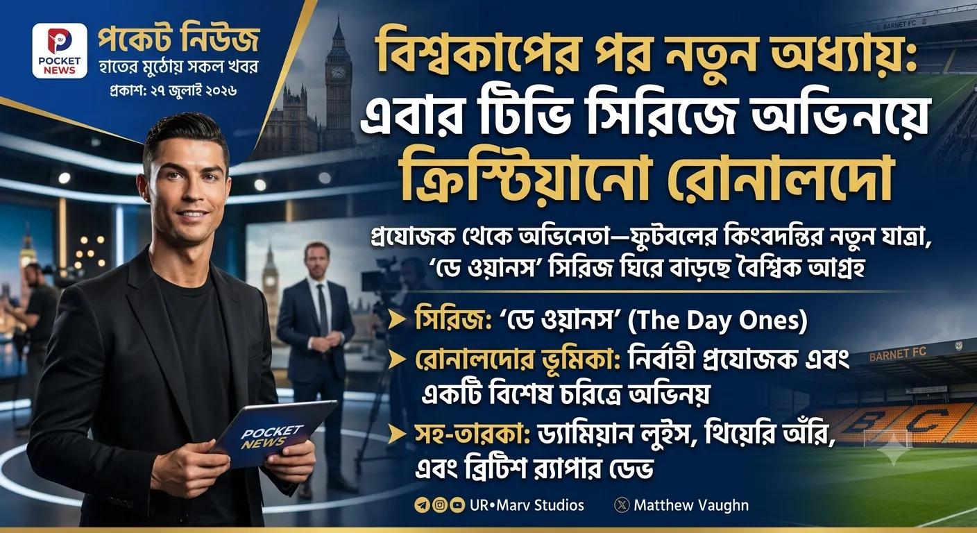 বিশ্বকাপের পর নতুন অধ্যায়: এবার টিভি সিরিজে অভিনয়ে ক্রিস্টিয়ানো রোনালদো বিশ্বকাপের পর নতুন অধ্যায়: এবার টিভি সিরিজে অভিনয়ে ক্রিস্টিয়ানো রোনালদো