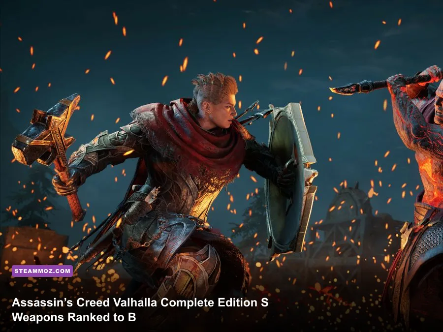 Eivor wielding legendary weapons in Assassin's Creed Valhalla