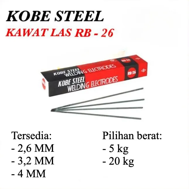 Kawat Las RB-26 Kobelco 2,6 dan 3,2 Kawat Las Kobe / Kawat Las Welding Electrodes - Gambar 2
