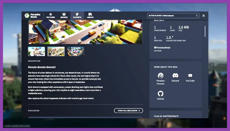 Cities Skylines 2 custom assets and Paradox Mods management