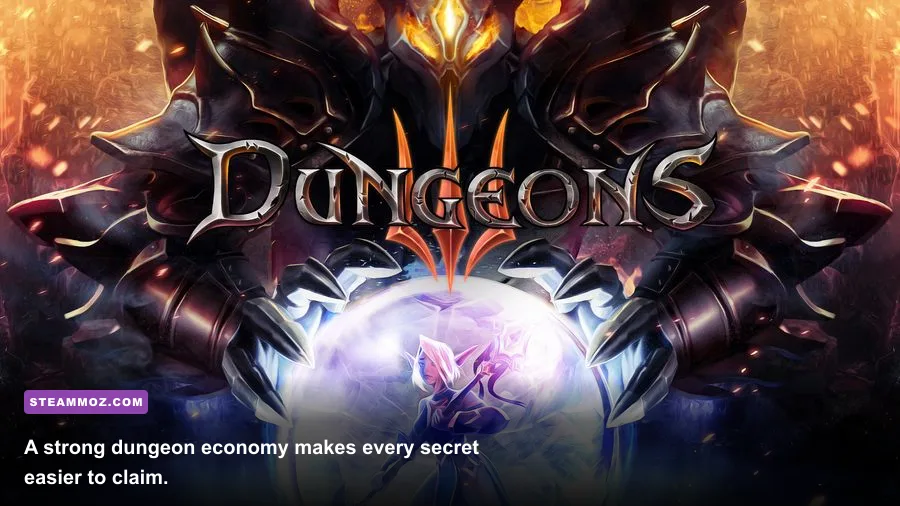 Dungeons 3 dungeon core surrounded by treasury rooms and hidden reward resources