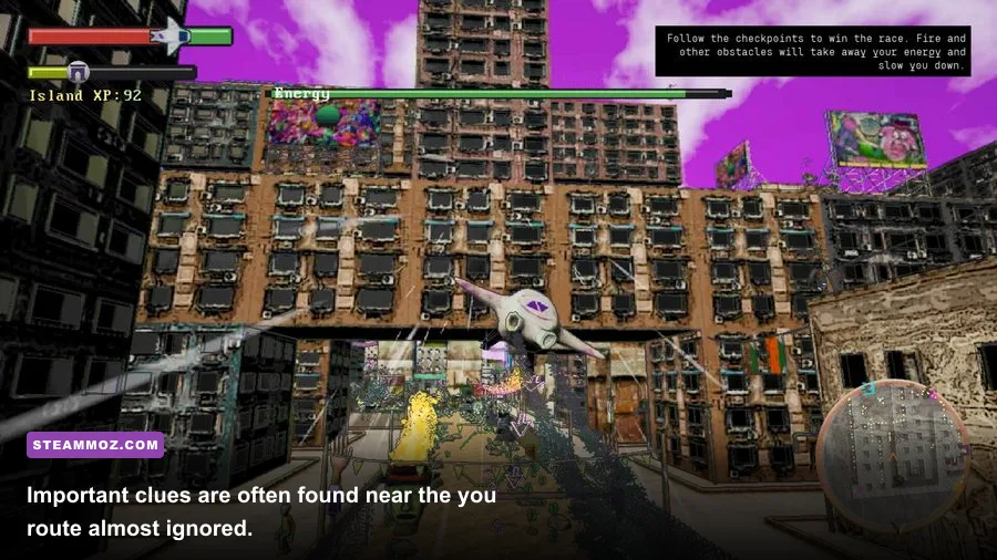 Escape From Lavender Island puzzle area inside an abandoned island structure