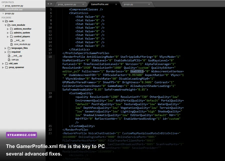 Far Cry 3 GamerProfile.xml configuration file location in Windows