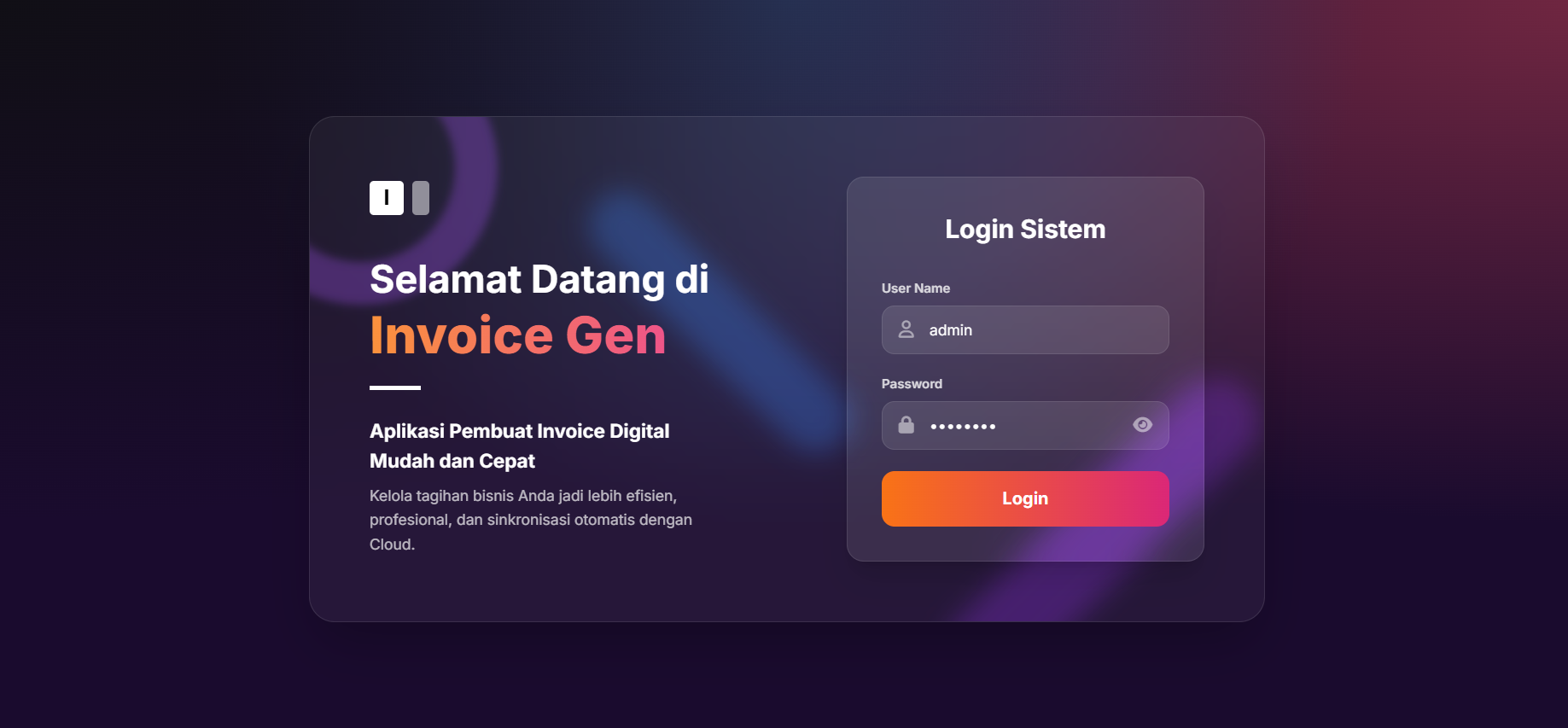 Preview Tampilan Pembuat Invoice