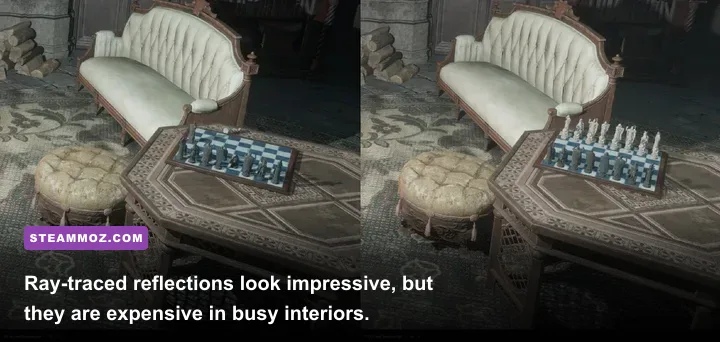 Hogwarts Legacy PC ray-traced reflections inside Hogwarts