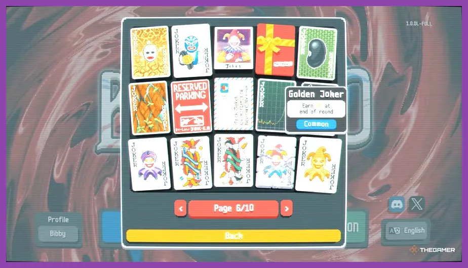 Balatro run displaying several active Jokers in the collection bar