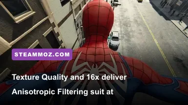 Close-up detail of Peter Parker's Advanced Suit in Spider-Man Remastered