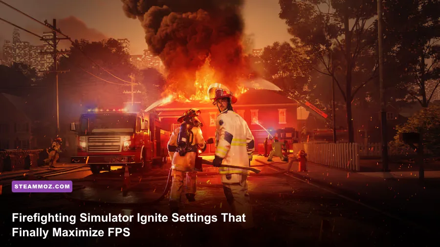 Firefighting Simulator Ignite 1 Year Edition firefighters responding to a city fire