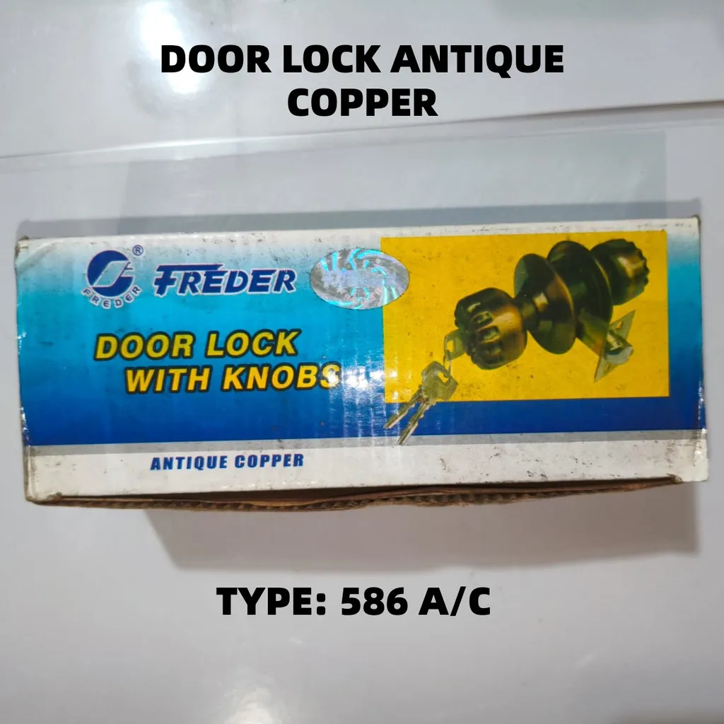 FREDER Kunci Pintu Bulat 586 A/C / Door Lock with Knobs Tembaga Copper Coklat / Kunci Pintu Rumah & Kamar