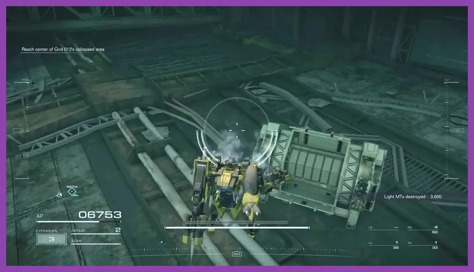 Armored Core 6 subterranean tunnel discovery zone