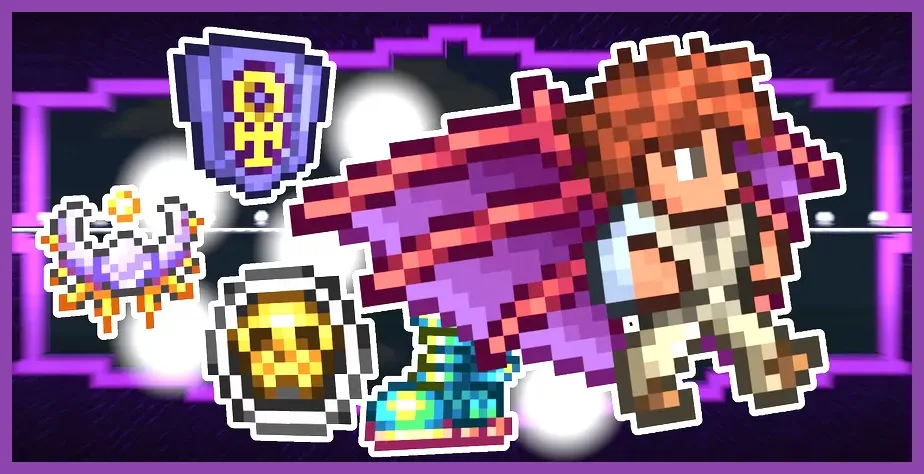Terraria Mobile PvP accessories including Master Ninja Gear and Celestial Shell