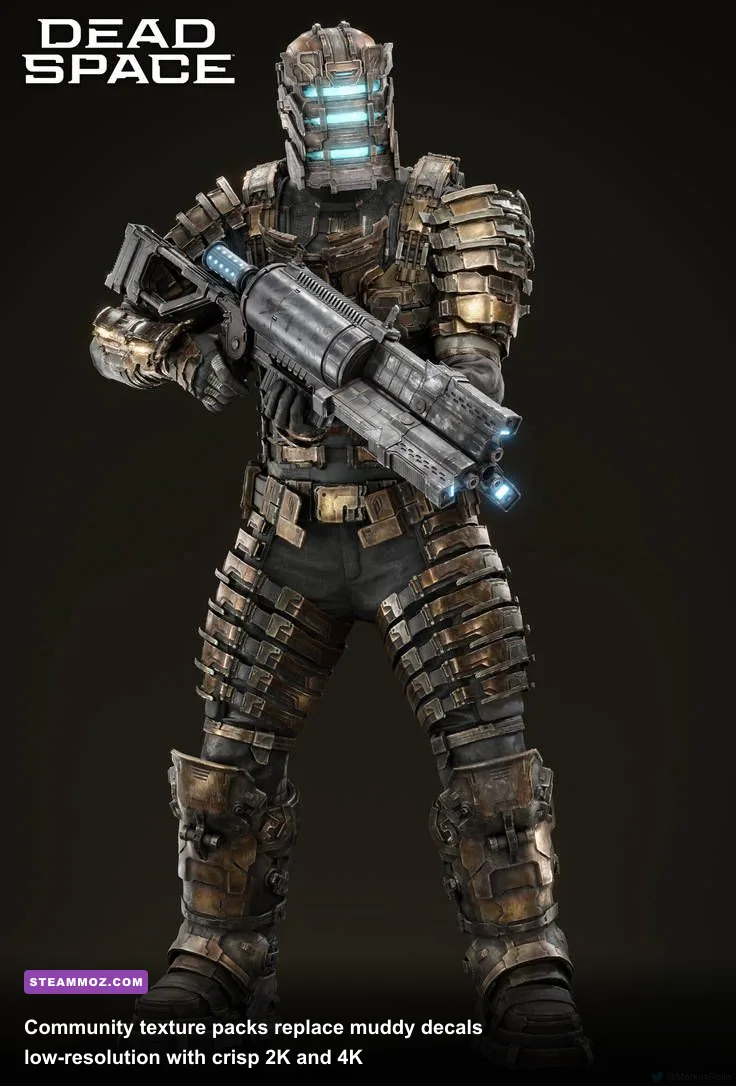 Detailed 4K texture mod showcase of Isaac Clarke high tier suit