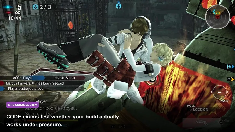 Freedom Wars Remastered CODE exam mission gameplay