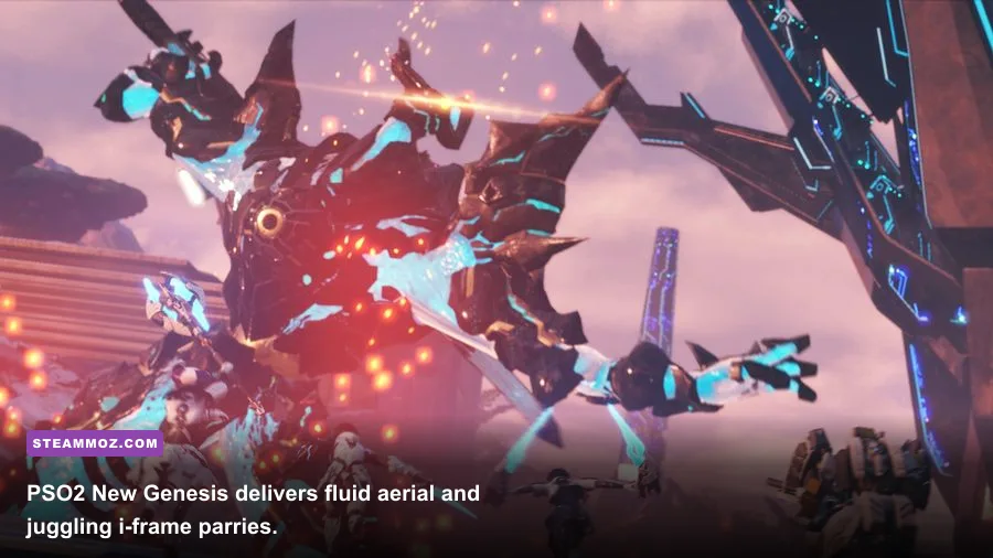 Phantasy Star Online 2 New Genesis character executing an aerial photon art