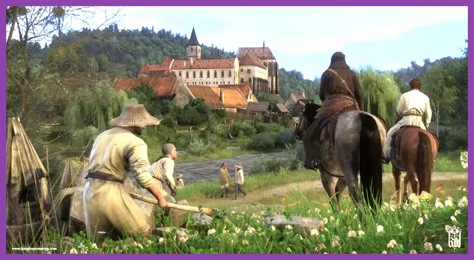 Medieval village environment in Kingdom Come Deliverance 2