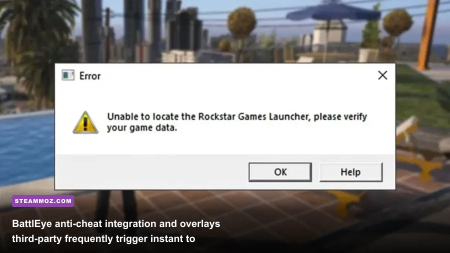 GTA 5 PC desktop crash and error troubleshooting screen