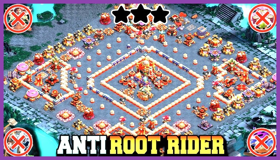 Anti-3-star layout designed to stop high TH pushes in Clash of Clans