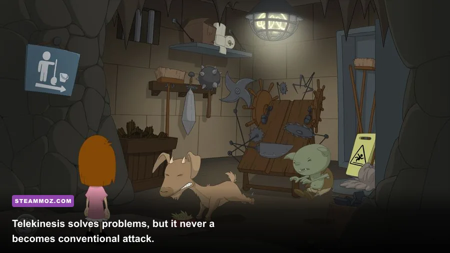 Anna's Quest gameplay showing Anna using telekinesis on a puzzle object