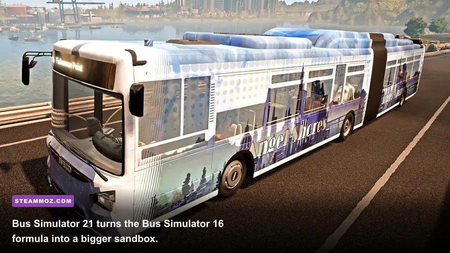 Bus Simulator 21 Next Stop bus driving through Angel Shores