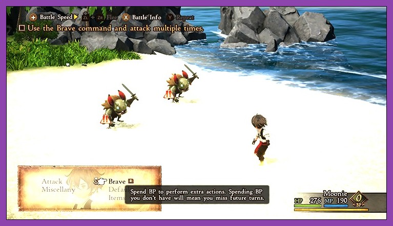 Bravely Default turn‑based battle on Android