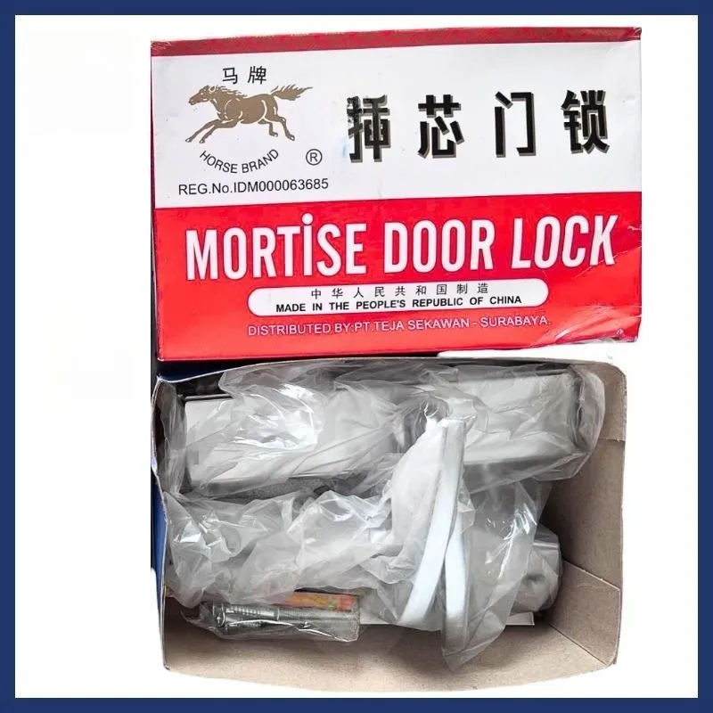 Kunci Mortise Handle Pintu Kuda Besar Original / Mortise Door Lock Horse Brand / Slot Kunci Handel Pintu Set