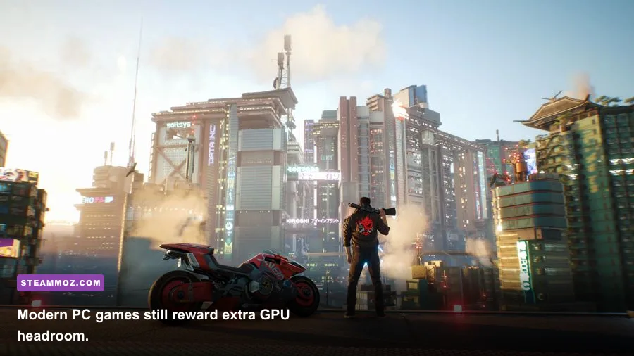 Cyberpunk 2077 Phantom Liberty running on a 1440p gaming PC with ray tracing