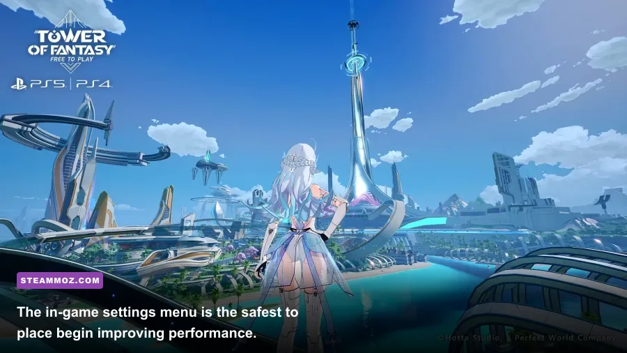 Tower of Fantasy PC graphics settings menu with performance options