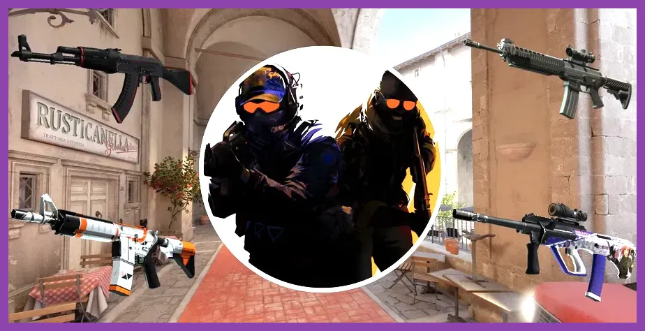 Counter-Strike 2 rifle tier list showing AK-47 M4A1-S and M4A4
