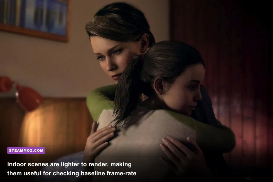 Kara and Alice inside a house in Detroit Become Human PC gameplay