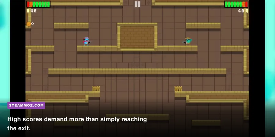 Alien Spidy collecting items while completing a platforming level
