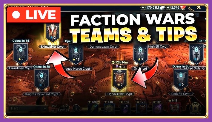 Faction Wars battle interface in Raid Shadow Legends