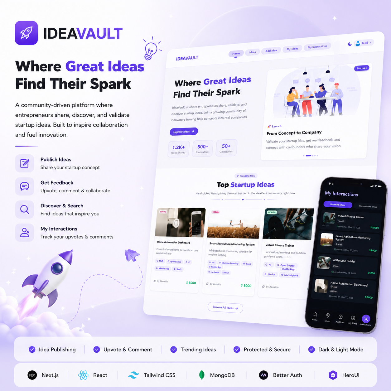 IdeaVault — Startup Idea Sharing Platform