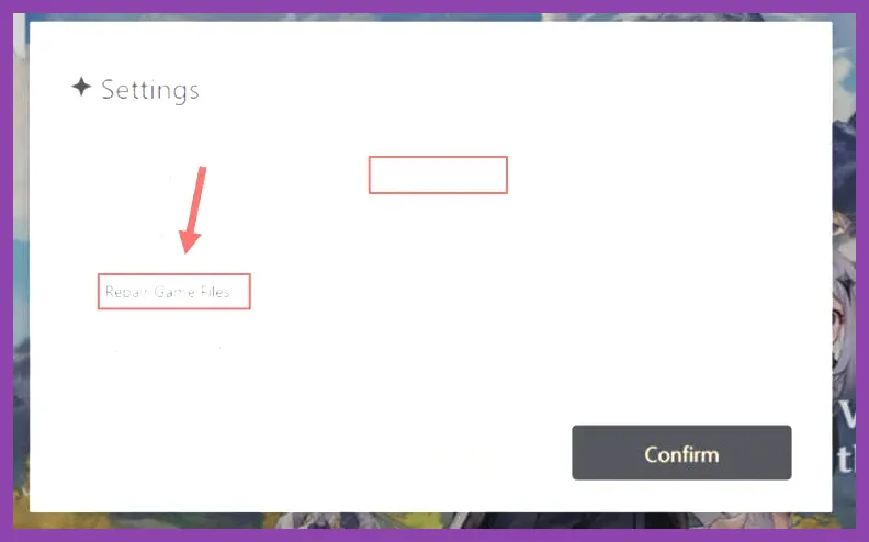 HoYoPlay launcher repair game files option for Genshin Impact on PC