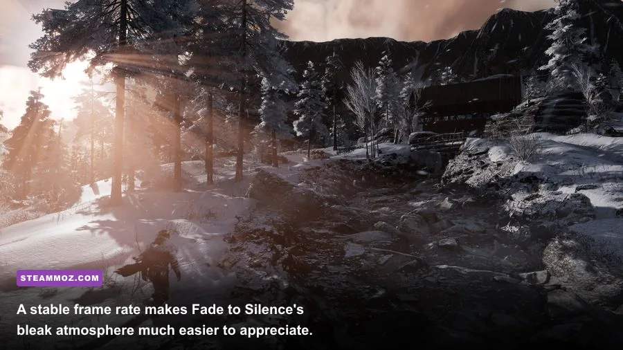 Fade to Silence atmospheric PC gameplay in a frozen wasteland