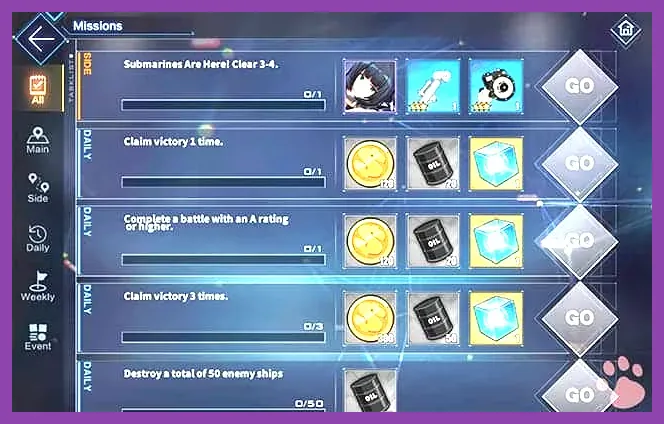 Azur Lane commissions screen
