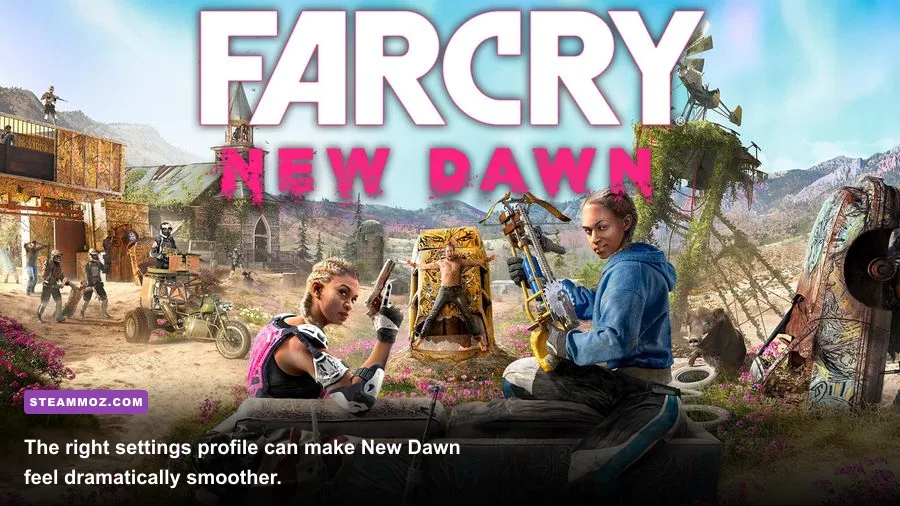 Far Cry New Dawn PC graphics settings menu showing quality options