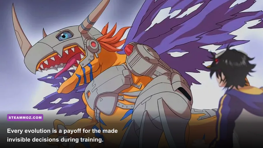 Digimon World Next Order partner Digimon evolution gameplay screen