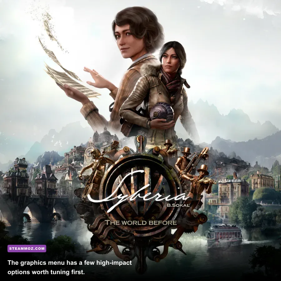 Syberia The World Before graphics settings menu on PC
