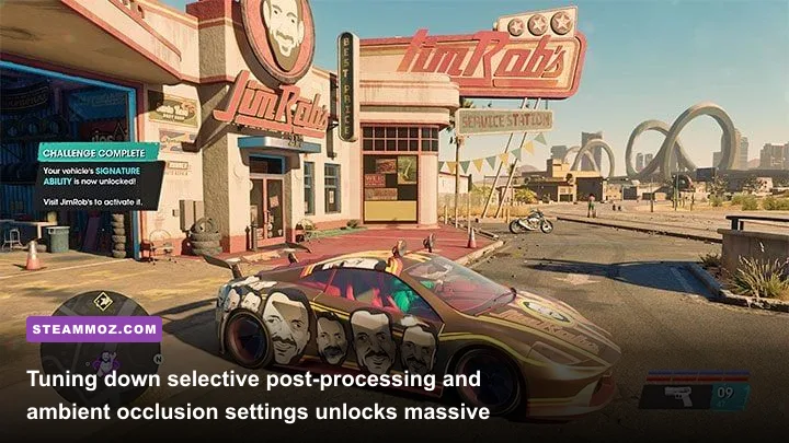 In-depth vehicle customization garage screen in Saints Row
