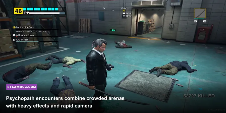 Frank West battling a psychopath boss in Dead Rising Deluxe Remaster