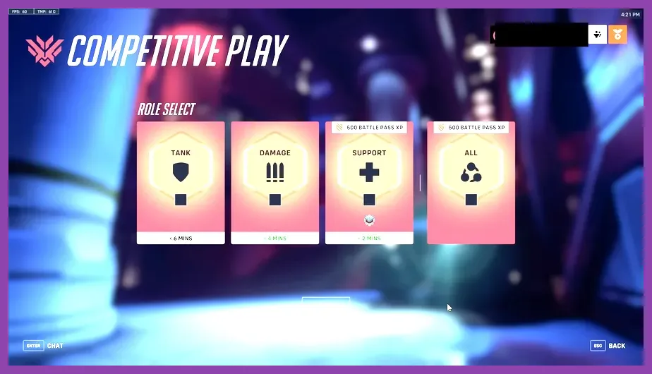 Overwatch 2 competitive match UI