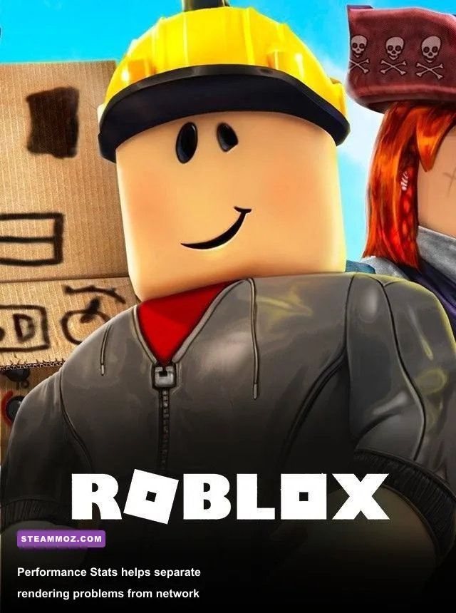 Roblox Performance Stats overlay showing FPS ping and memory usage on PC