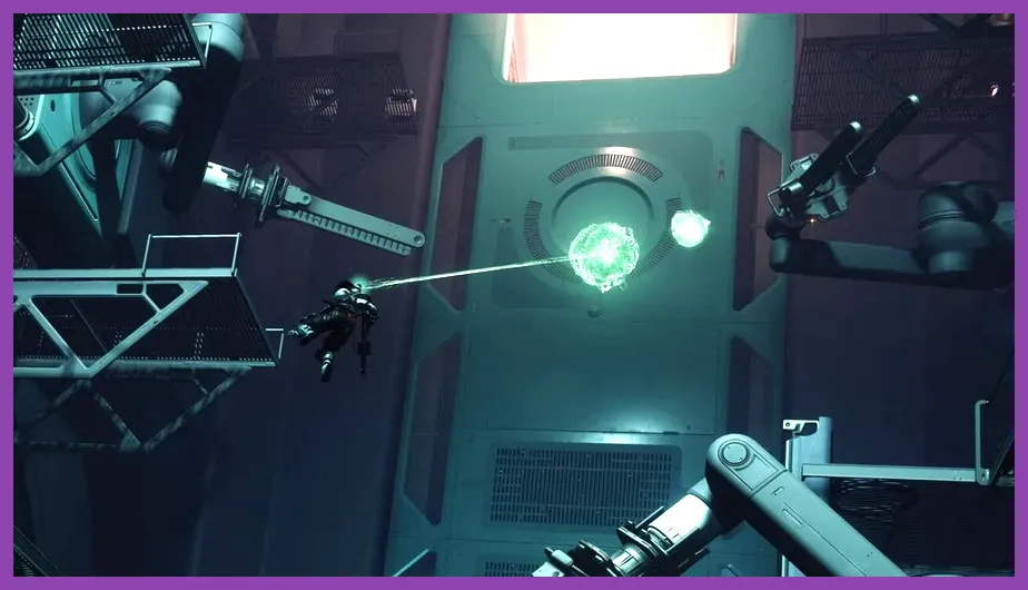 Destiny 2 Guardian using Strand grapple on Neomuna
