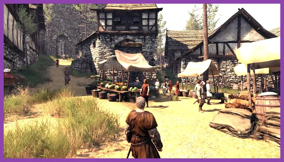 Imperial town marketplace in Mount and Blade 2 Bannerlord