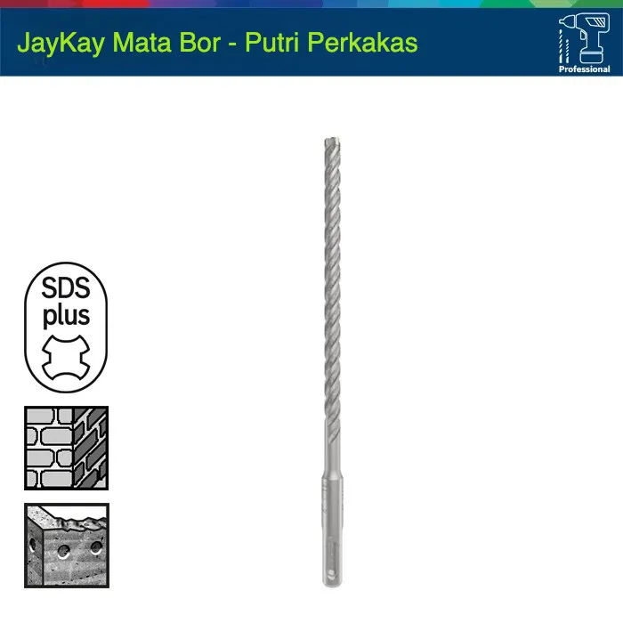 JAYKAY Hammer Drill Bit / Mata Bor Beton 8x150mm SDS Plus Hammer Drill Bits - Gambar 2