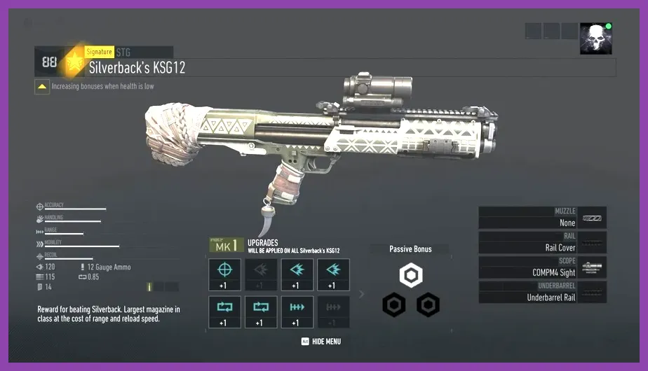 Ghost Recon Breakpoint Gunsmith showing an M4A1 assault rifle build