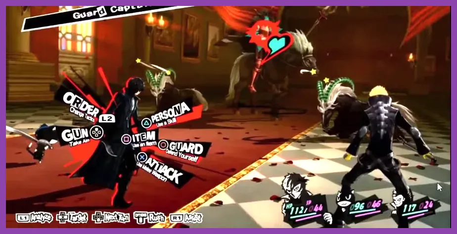 Persona 5 Royal running in handheld mode on Nintendo Switch