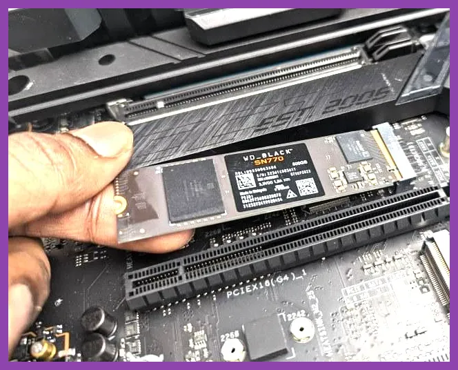 M.2 NVMe SSD storage on a gaming motherboard