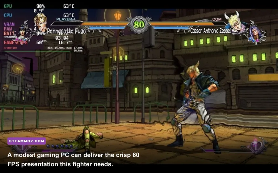 JoJo's Bizarre Adventure All-Star Battle R PC gameplay running at 60 FPS